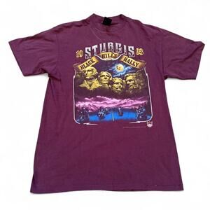 Vintage 3D Emblem Sturgis Harley Biker Rally 1993 Mount Rushmore Graphic Sz.L